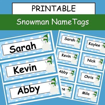 Winter Name Tag BUNDLE - Reindeer, Snowmen, Hearts by Windham Classroom ...