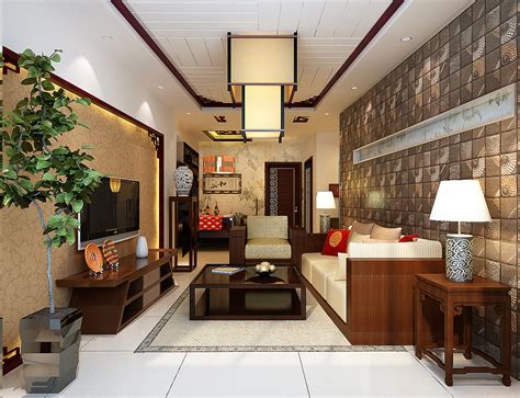 古韵 - 中式风格三室三厅装修效果图 - 王楠楠设计效果图 - 躺平设计家