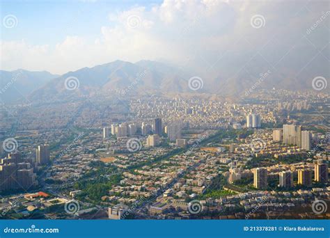 View of the Alborz Mountains from the Milad Tower Borj-e Milad in ...