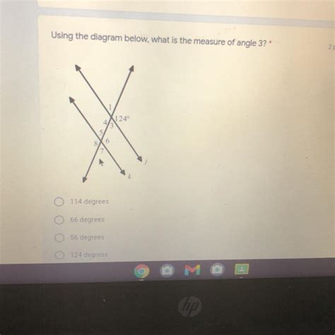 Using the diagram below what is the measure of angle 3 1249 6 O 114 ...