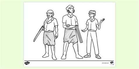 Hunting Party Colouring Sheet | Stig of the Dump Resources
