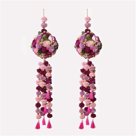 Buy Purple Shola Door Hangings Toran Set of 2 Online | The Maeva Store