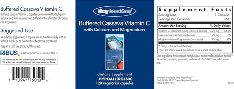 Buy Allergy Research Group - Buffered Cassava Vitamin C with Calcium ...