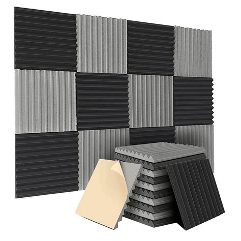 12 Pack Self-Adhesive Acoustic Panels,12x12x1 Inch Sound Proof Foam ...