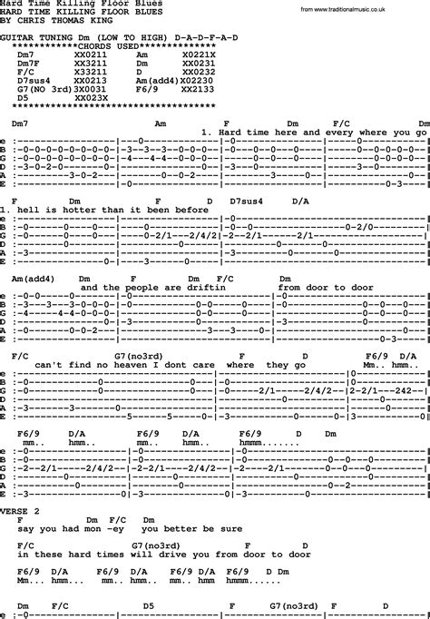 Hard Time Killing Floor Blues - Bluegrass lyrics with chords