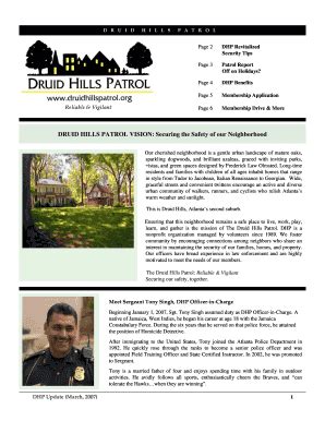 Fillable Online druidhillspatrol DRUID HILLS PATROL VISION Securing the ...