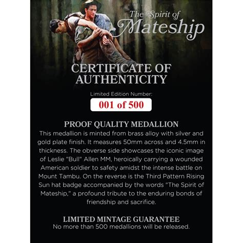 Leslie Bull Allen Spirit of Mateship Limited Edition Medallion – Morale ...