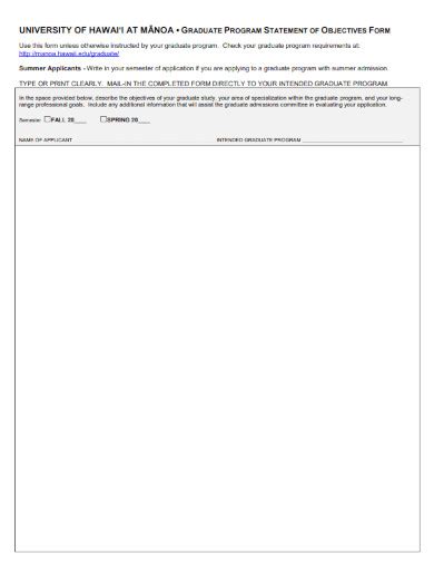 Image result for Objective Statement Form and Examples