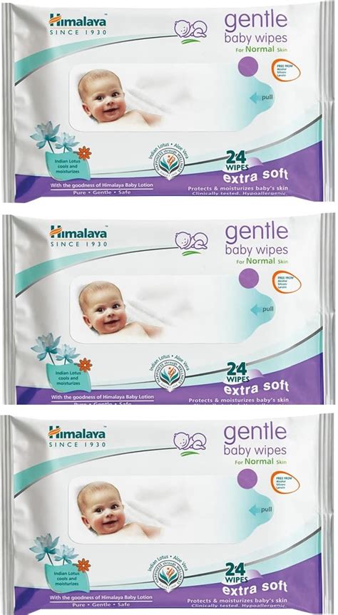 Buy Himalaya Herbals Babycare Gentle Baby Wipes - 24 Wipes (Pack Of 3 ...