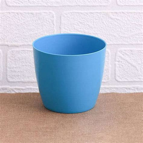 Buy 6.3 inch (16 cm) Valencia 16 Round Plastic Planter (Sky Blue) (set ...