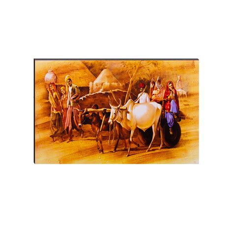 6MM MDF Village View with Cow Cart Satin Matt Texture UV Art Painting ...