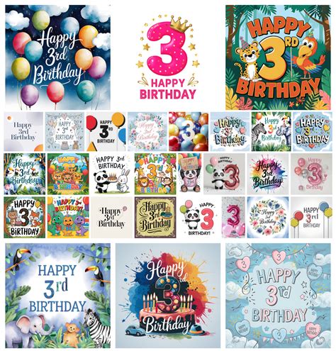 30 Fun Happy 3rd Birthday Designs For a Memorable Celebration ...