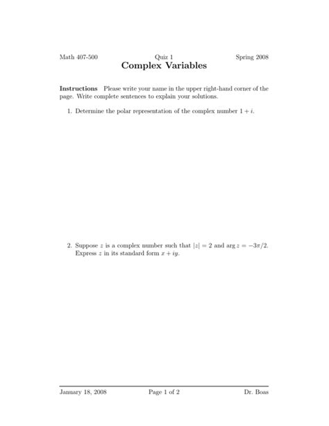 Image result for Complex Variables Math Class