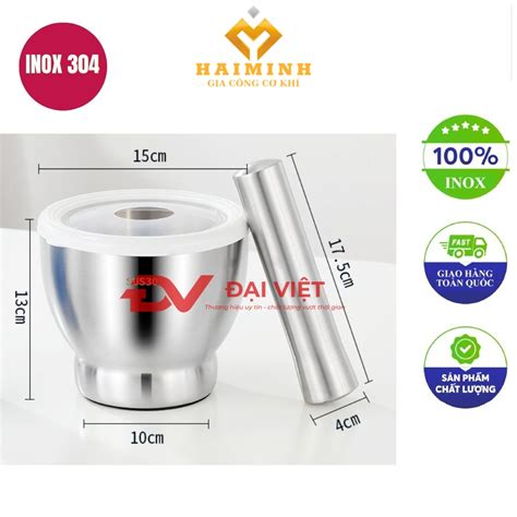Bộ cối chày inox 15x13cm chất lượng, bền đẹp, giá tốt