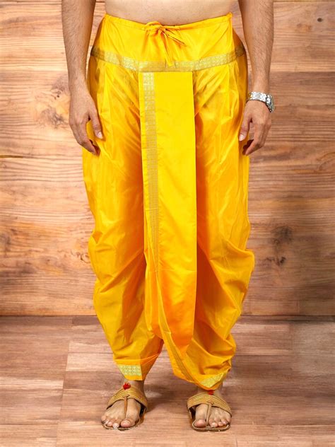 Tattva Art Silk Yellow Dhoti with Shalya (Angavasthram) – tattva.life