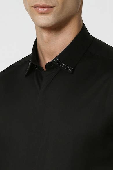 Buy Men Black Slim Fit Solid Full Sleeves Party Shirt Online - 39705109 ...