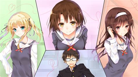 Saekano HD Wallpaper: Vibrant Anime Cast from How to Raise a Boring Girlfriend