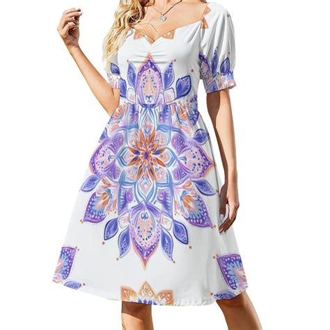 Bohemian Pattern Women's Summer Short Sleeve Casual Dresses Floral ...