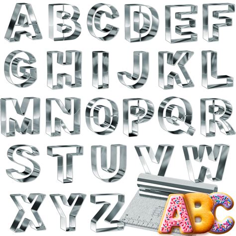 Snapklik.com : Bakerpan Stainless Steel Alphabet Cookie Cutter Set, Big ...