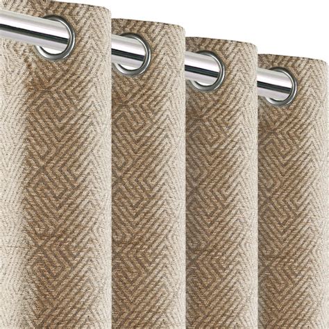 Buy Saral Home Beige Chenille Room Darkening Set of 1 Long Door Curtain ...