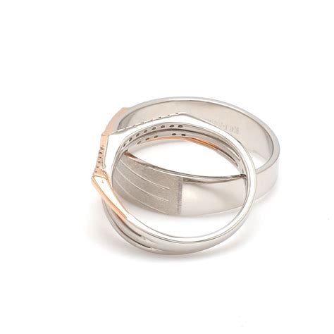 Jewelove™ Rings Parallel Paths Platinum Couple Rings with Rose Gold ...