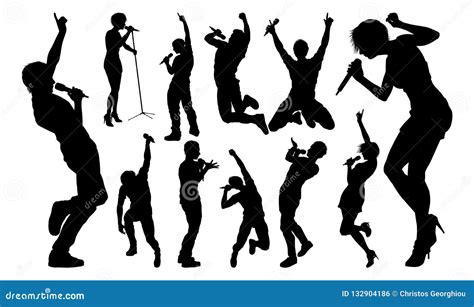 Singers Pop Country Rock Hiphop Star Silhouettes Stock Vector - Illustration of silhouette ... - Rock Star Silhouette