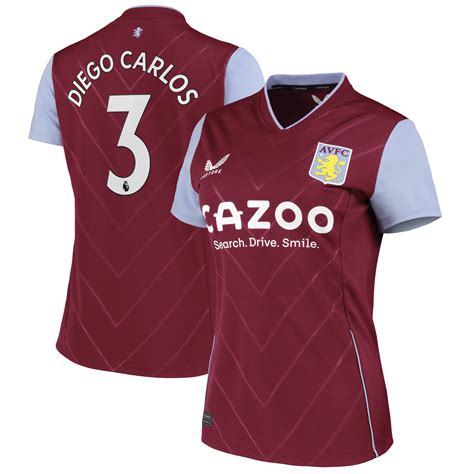 Womens Aston Villa Home Shirt 2022-23 with Diego Carlos 3 printing ...