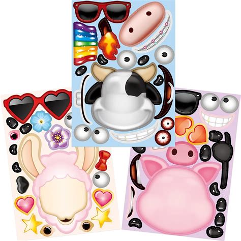 Buy Make an Animal Sticker for Kids 30 Pack CreateYour Own Pig Stickers ...