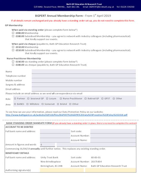 Fillable Online Bath GP Education and Research Trust Fax Email Print ...