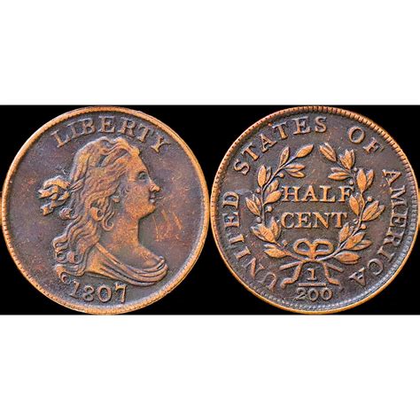 1807 Draped Bust Half Cent Copper Coin - Circulated - Etsy
