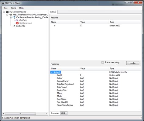 WCF Test Client 的图像结果