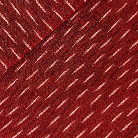 Pure Cotton Ikkat Maroon With Tiny White Weaves Hand Woven Fabric ...