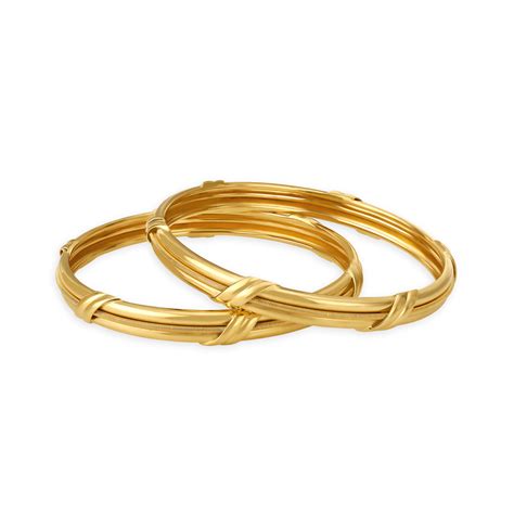 Whimsical Loop Gold Bangles