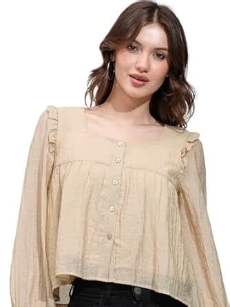 Tokyo Talkies Women Styled Back Ruffled Top : Amazon.in: Clothing ...