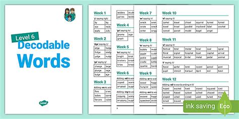 Level 6 Decodable Words Booklet (teacher made) - Twinkl