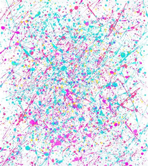 Colorful Splatted Paint on White Paper