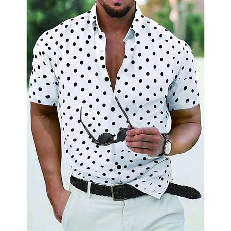 Men's Shirt Summer Shirt Button Up Shirt Red Blue Gray Long Sleeve ...