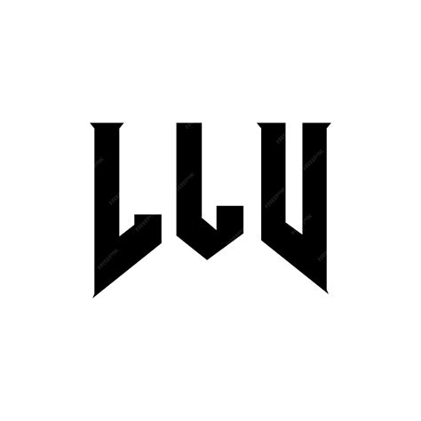 Логотип букв LLV для технологической компании Логотип LLV черно-белой ...