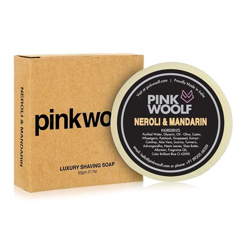 Pink Woolf Neroli & Mandarin Shaving Soap (Refill) Fresh & Zesty With ...