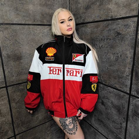 F1 Racing Jacket Multi Patch Ferrari Motorcycle Varsity Vintage Formula ...