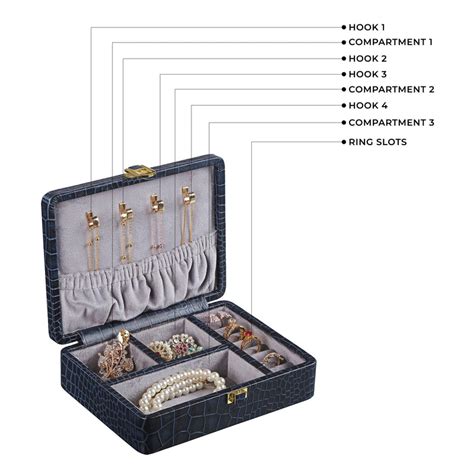 Luxury Jewellery Box with Lock | Velvet Jewellery Organizer with Hooks ...