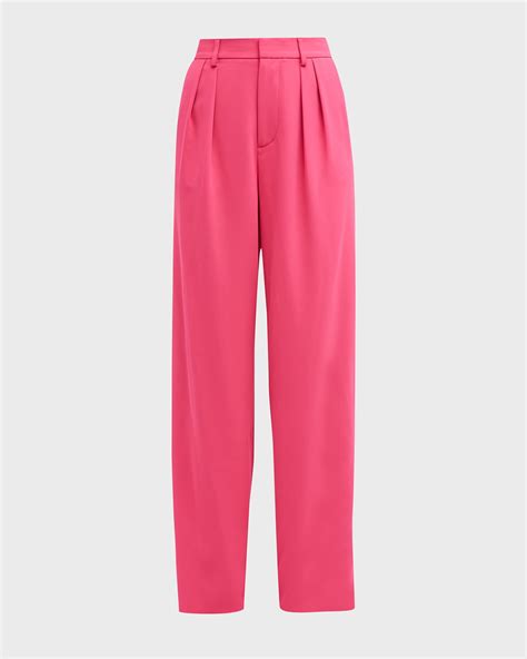 Alice + Olivia Pompey High-Waisted Pleated Pants | Neiman Marcus