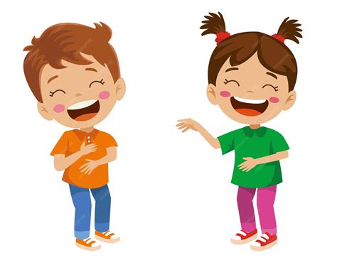 Laughter happy and laughing children | Premium Vector