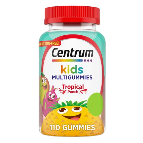 Centrum Kids Multivitamin Gummies, Tropical Punch, Made with Natural ...