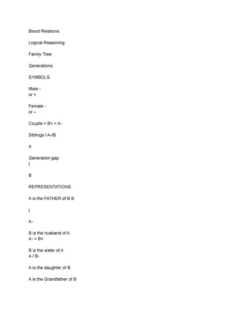 Blood Relations - Blood Relations Logical Reasoning Family Tree ...