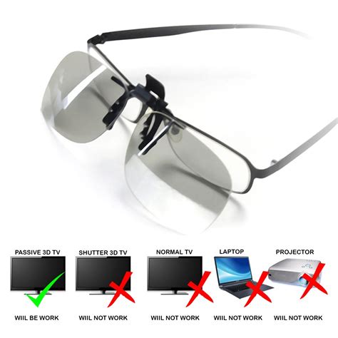 Clip-on Circular Polarized Passive 3D Glasses for Passive 3D Tv's and ...