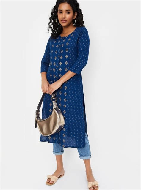 Buy Women Foil Printed Straight Kurta Online at just Rs. 599.0 ...