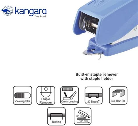Kangaro Desk Essentials HD-10D Star Stapler with 5 Staple Pins Boxes ...