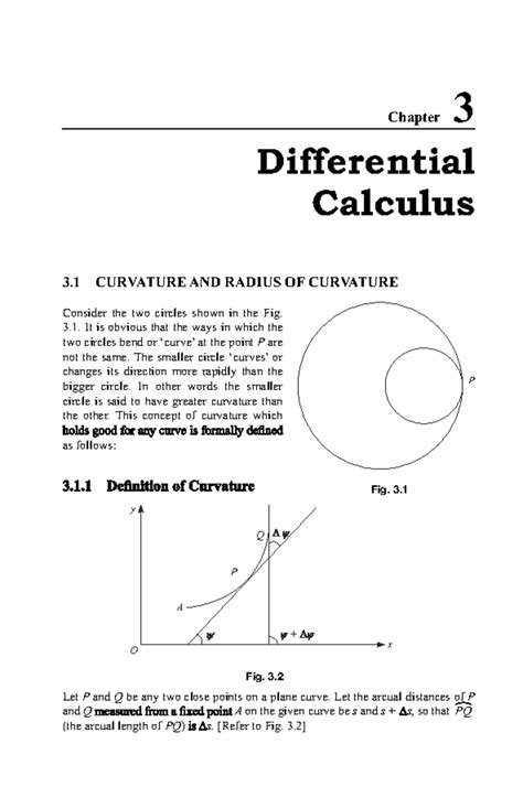 Chapter 3: Differential Calculus - Curvature & Radius of Curvature ...