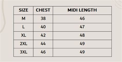 Maternity & Feeding Loungewear- Midi length Size Chart – Mouri